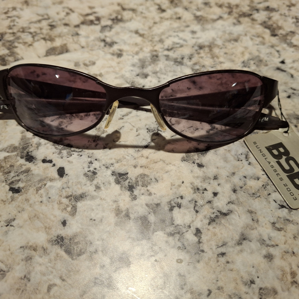 Sunglasses with Black Frame and Purple Lenses